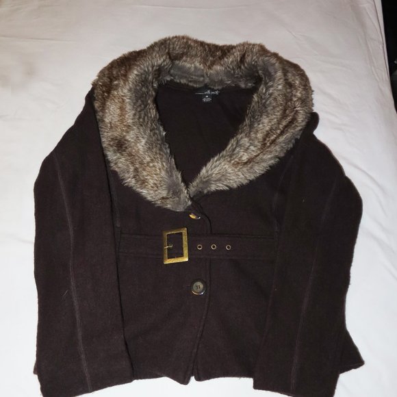 Willi Smith Brown Wool Sweater Jacket - Picture 3 of 5